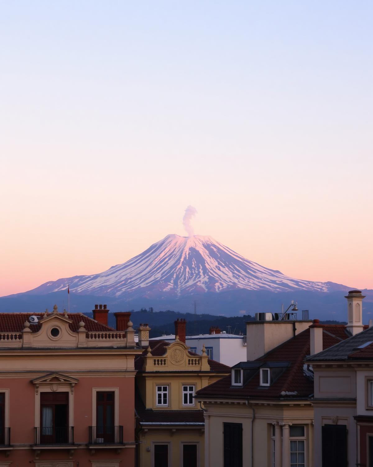 L'Etna vista dai tetti di Catania